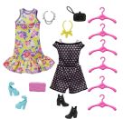 Mattel HJL65 Barbie Fashionistas Kleiderschrank, 6 Kleiderbügel, für Kinder ab 3 Jahren