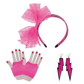 FRIES - 80er-Set neonpink, 5-tlg.