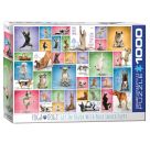 EuroGraphics Puzzle Yoga Hunde 1000 Teile