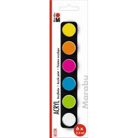 Marabu Acrylfarben Set NEON, 6 x 3,5 ml