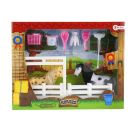 TOITOYS HORSES Pferd 2St. mit Zaun und viel Zubehör, 4-fach sortiert