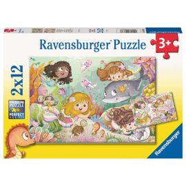 Ravensburger 5663 Puzzle Kleine Feen und Meerjungfrauen 2 X 12 Teile