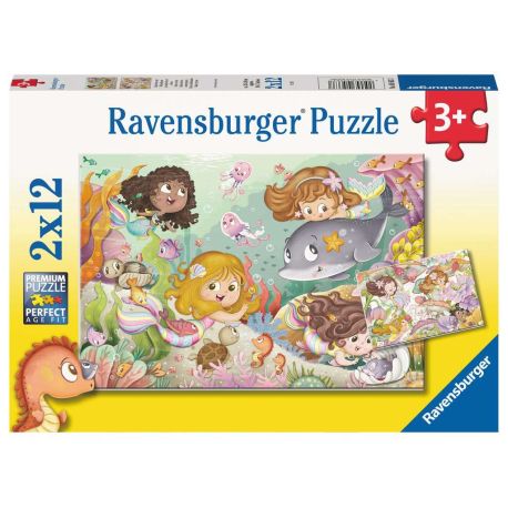 Ravensburger 5663 Puzzle Kleine Feen und Meerjungfrauen 2 X 12 Teile