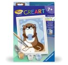 Ravensburger CreArt 20291 - Fröhlicher Otter - Malen nach Zahlen für Kinder ab 7 Jahre