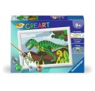 Ravensburger CreArt 20293 - Hungriger Dinosaurier - Malen nach Zahlen Dino für Kinder ab 9 Jahre
