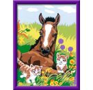 Ravensburger CreArt 20299 - Süße Tierkinder - Malen nach Zahlen Pferd und Katze für Kinder ab 9 Jahre