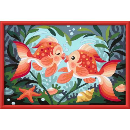 Ravensburger CreArt 23507 - Verliebte Fische - Malen nach Zahlen Fische für Kinder ab 9 Jahre