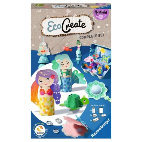 Ravensburger EcoCreate 18447- Glitzern mit den Meerjungfrauen – DIY Bastelset für Kinder ab 6 Jahren