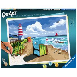 Ravensburger CreArt - Malen nach Zahlen 23547 – Urlaub an der Ostsee – ab 14 Jahren