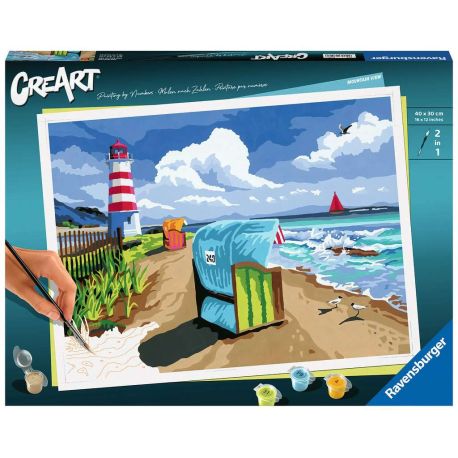 Ravensburger CreArt - Malen nach Zahlen 23547 – Urlaub an der Ostsee – ab 14 Jahren