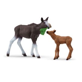 schleich® Wild Life 42603 Elchkuh mit Kalb (NatGeo)