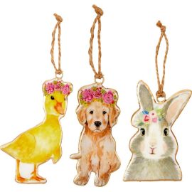 Metall-Anhänger Tiere - Frohe Ostern, sortiert (1 Stück)