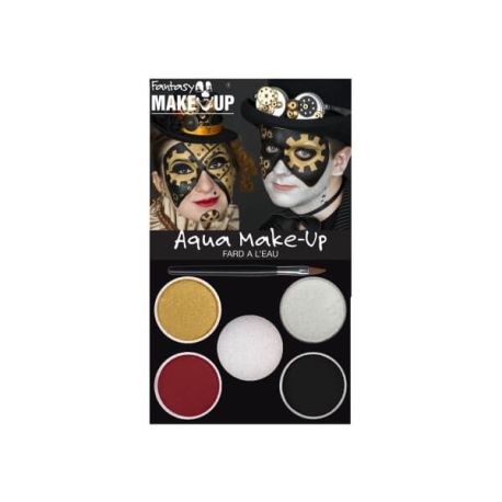 Aqua-Schminkset: Steampunk gold silber rot schwarz