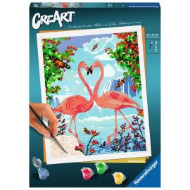 Ravensburger CreArt - Malen nach Zahlen 28991 – Flamingo Love – ab 12 Jahren