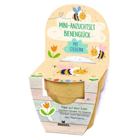 Mini-Anzuchtset mit Stickern Frühlingswiese