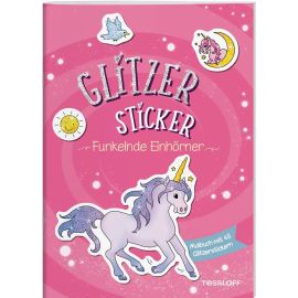 Glitzer-Sticker Malbuch. Funkelnde Einhörner