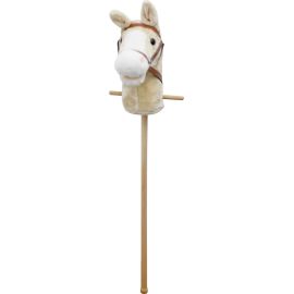 SpielMaus Holz Plüsch Steckenpferd mit Sound, weiß, 98 cm