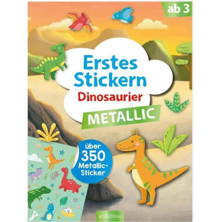 Erstes Stickern Metallic – Dinosaurier