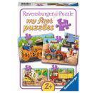 Ravensburger 5717 Puzzle Tiere auf der Baustelle 2 4 6 8  Teile