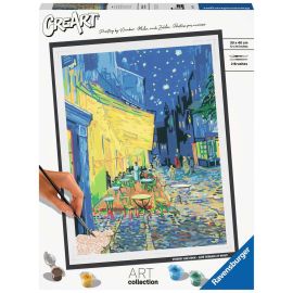 Ravensburger CreArt - Malen nach Zahlen 23519 – ART Collection: Caféterrasse am Abend (Van Gogh) – ab 14 Jahren