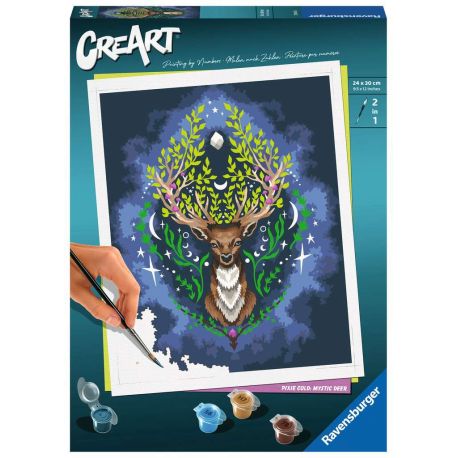 Ravensburger CreArt - Malen nach Zahlen 23640 - Pixie Cold: Mystischer Hirsch - ab 12 Jahren