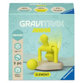 Ravensburger GraviTrax Junior Element Hammer - Erweiterbare Kugelbahn für Kinder, Murmelbahn überwiegend aus nachwachs