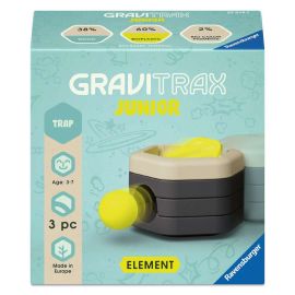 Ravensburger GraviTrax Junior Element Trap - Erweiterbare Kugelbahn für Kinder, Murmelbahn überwiegend aus nachwachsen