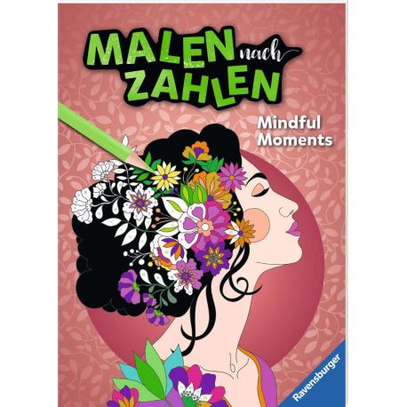 Ravensburger Malen nach Zahlen Mindful Moments - Malen und Entspannen - 32 Motive abgestimmt auf Buntstiftsets mit 24