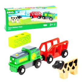 BRIO World – 36018 Bauernhof-Batteriezug | Batteriebetriebene Spielzeuglok für Kinder ab 3 Jahren