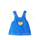 Puppen-Jeanskleid Goldstück mit T-Shirt, Gr. 28-35 cm