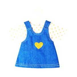 Puppen-Jeanskleid Goldstück mit T-Shirt, Gr. 28-35 cm