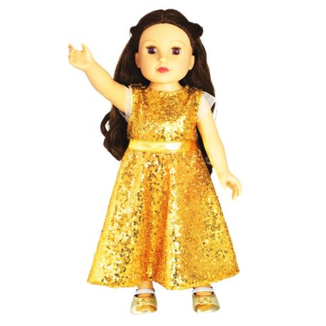 Puppen-Kleid   Goldstar  , Gr. 28-35 cm