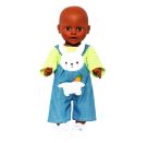 Puppen-Latzhose mit Ringelshirt   Bunny Lou  , Gr. 28-35 cm
