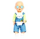Puppen-Sonnenbrille, gold, blau verspiegelt