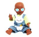 Puppen-Sonnenbrille, gold, blau verspiegelt