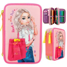 TOPModel 3-Fach Federtasche mit applizierter Vordertasche