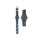 Ki.Uhr Textil Dino blau