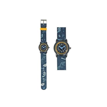 Ki.Uhr Textil Dino blau