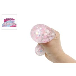 Quetschball Glitterblume 6cm, 4-fach sortiert