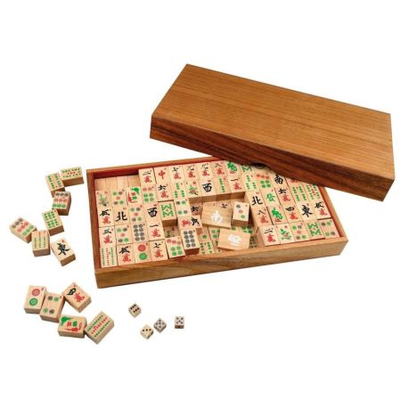 Mah Jongg, aus Holz, mit arabischen Zahlen