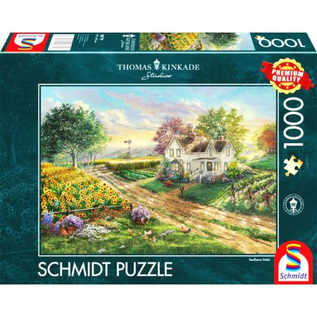 Puzzle Thomas Kinkade Sonnenblumenfelder 1000Teile