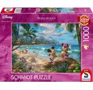 Puzzle Thomas Kinkade Disney, Mickey and Minnie in Hawaii 1000Teile