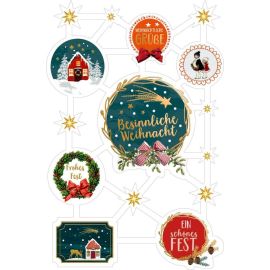 Glanzbilder Oblaten Weihnachten Hell erleuchtet ... , sortiert (1 Stück)