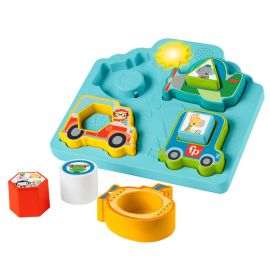 Fisher-Price Fahrzeugpuzzle Formen und Geräusche Sortierspielzeug für Babys mit Musik und Lichtern