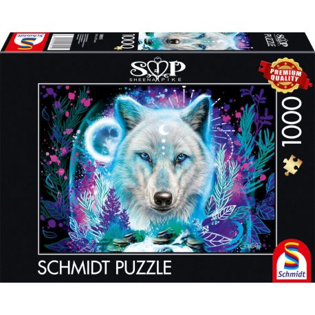 Puzzle Sheena Pike Neon Arktis-Wolf 1000Teile