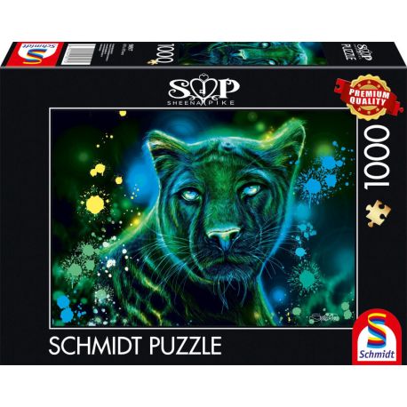 Puzzle Sheena Pike Neon Blau-grüner Panther 1000Teile