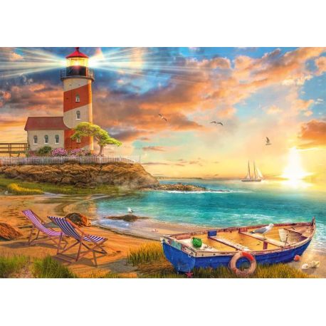 Sonnenuntergang in der Leuchtturm-Bucht, Puzzle 1.000 Teile