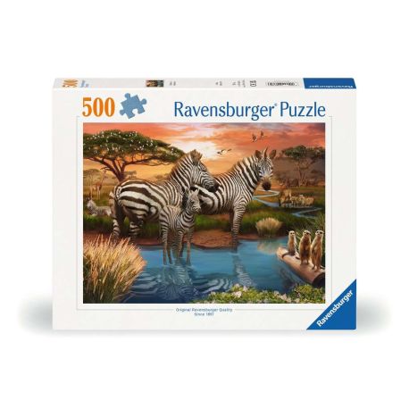 Ravensburger 12000365 Puzzle Zebras am Wasserloch 500 Teile