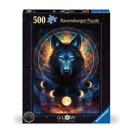 Ravensburger 12000442 Puzzle Leuchtender Wolf 500 Teile