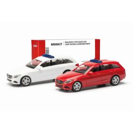 herpa - MiniKit Mercedes-Benz C-Klasse Kombi mit Warnbalken (2 Stück)